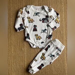 Monica and Andy Dog Print Organic Cotton Set